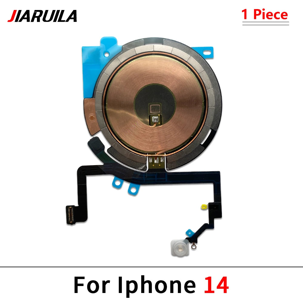 Wireless Charging Chip Coil For iPhone 16 15 14 13 12 11 Pro Max Plus Mini With Magnet Power Volume Button Flex Charger Panel iPhone phone repair parts
