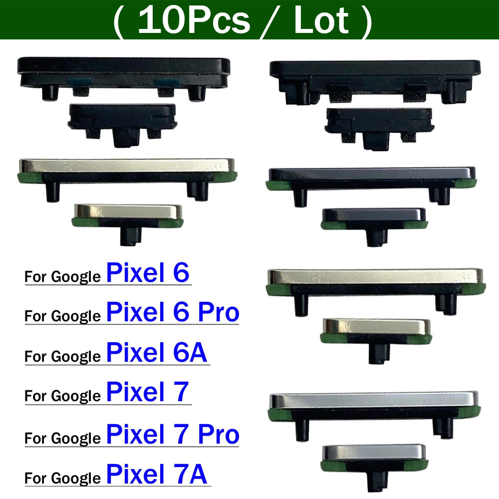 10Pcs/Lot, Volume Power Button Side Key For Google Pixel 6 / Pixel 6 Pro / Pixel 6A / Pixel 7 / Pixel 7 Pro / Pixel 7A Google Pixel phone repair parts