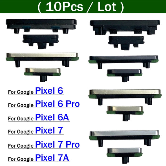 10Pcs/Lot, Volume Power Button Side Key For Google Pixel 6 / Pixel 6 Pro / Pixel 6A / Pixel 7 / Pixel 7 Pro / Pixel 7A Google Pixel phone repair parts