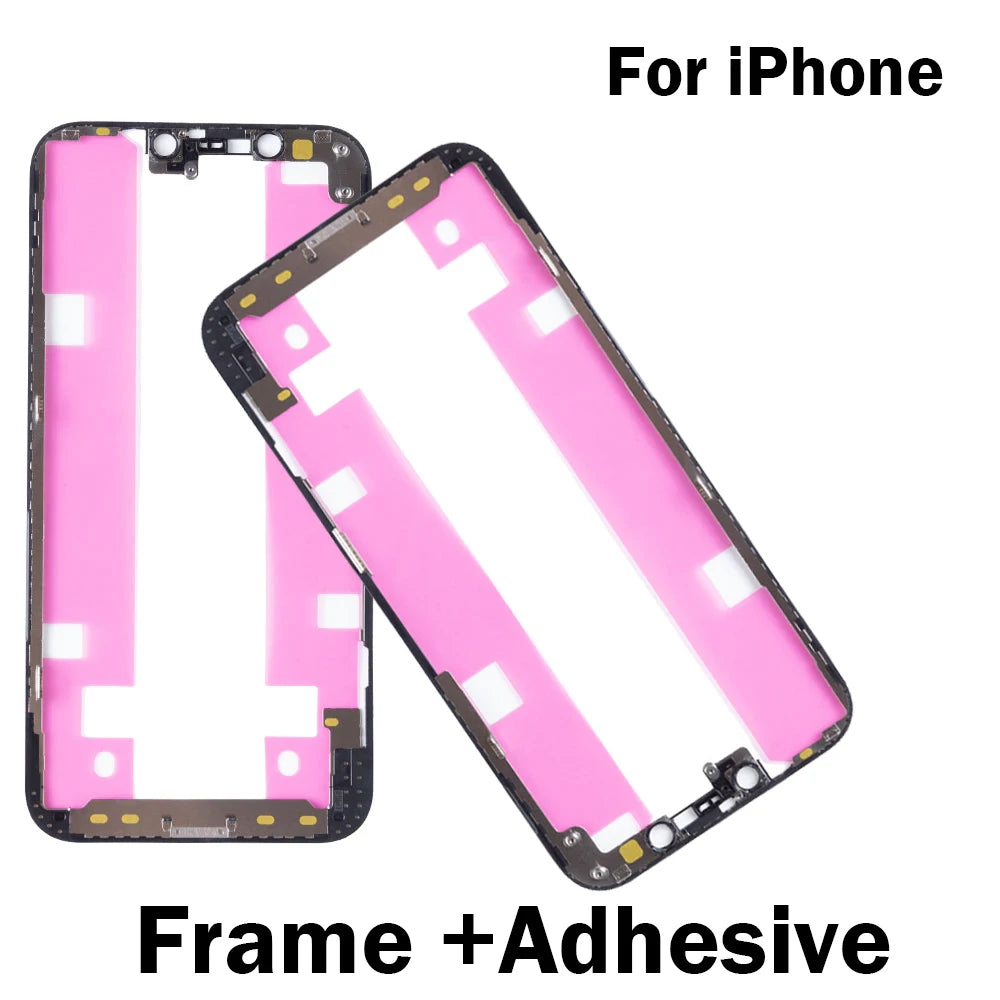 1pcs For  iPhone X XS max 11 12 13 14 15 16 17 Air Mini Pro Max Front Bezel LCD Middle Frame with Adhesive Holder Housing Repair iPhone phone repair parts