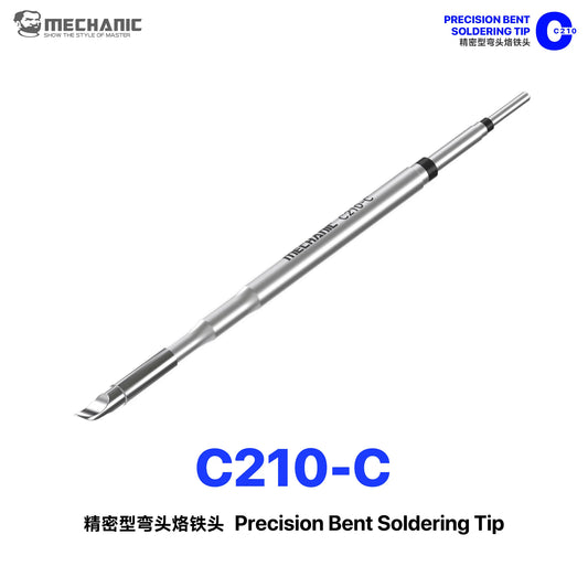 MECHANIC C210-C Precision Bent Solder Tip Curved Iron Head Compatible with C210 Soldering Handle Electronics Repair Tool Professional Repair Tools