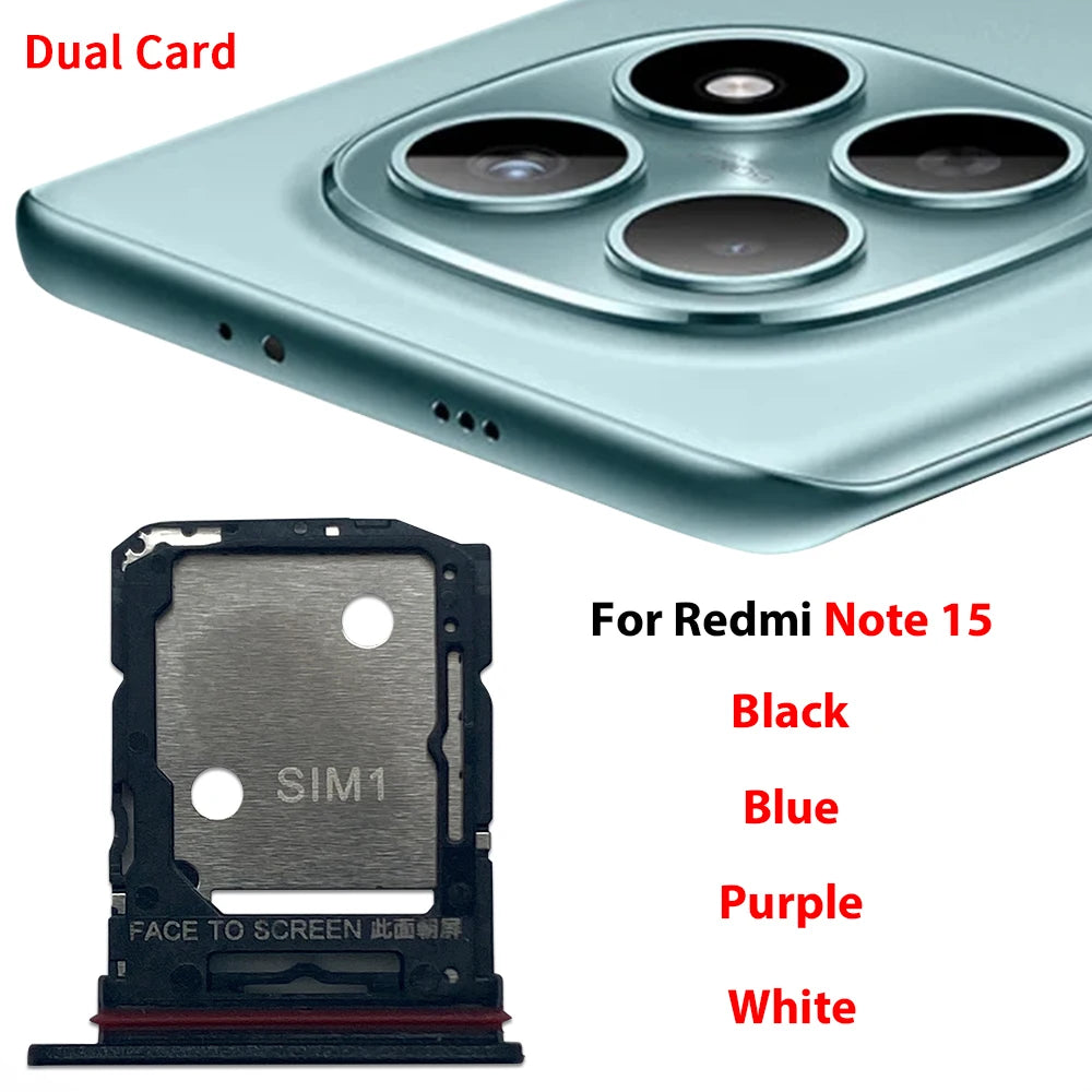 SIM Card Tray Slot Holder Adapter Accessories For Xiaomi Redmi Note 15 Pro Plus 4G 5G Xiaomi  Xiao mi phone repair parts