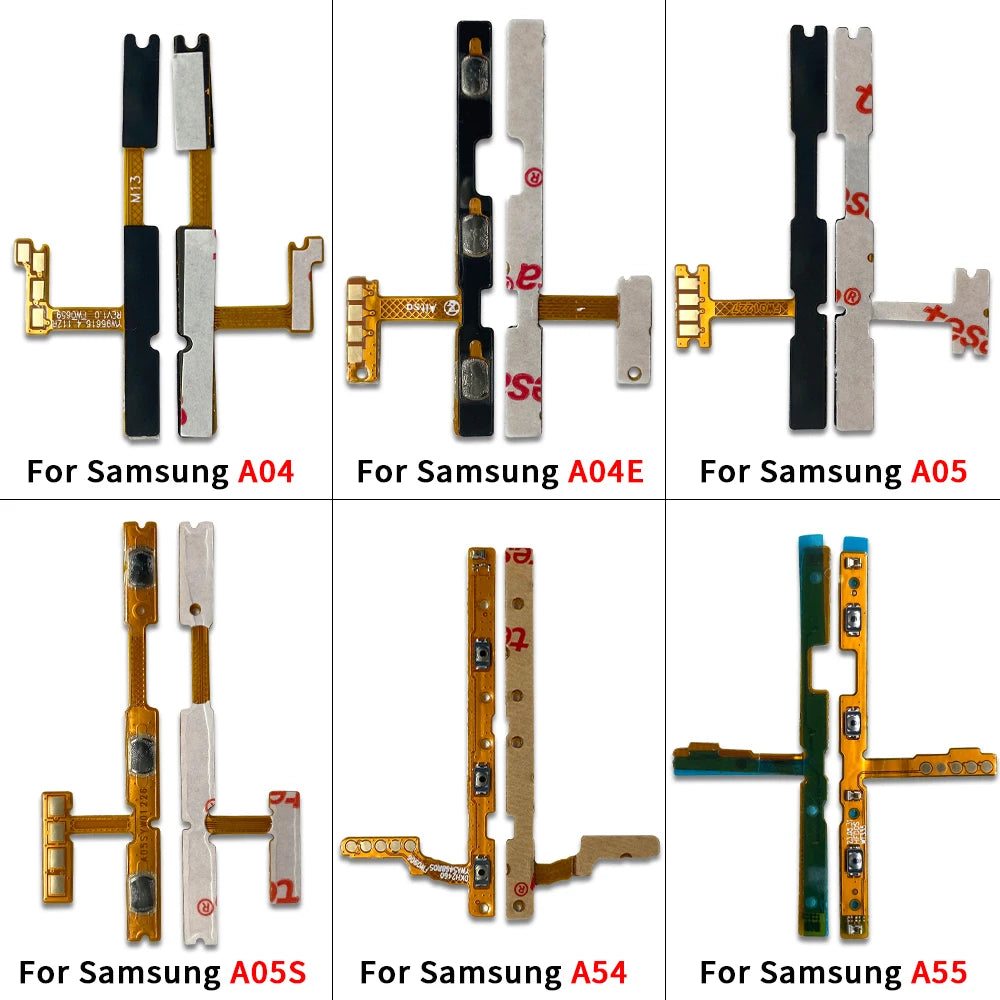 50Pcs, Power on off Volume Key Button Flex Cable For Samsung A13 A23 A33 A73 A53 A14 A24 A34 A54 A15 A35 A55 A04 A05 A05 4G 5G Samsung phone repair parts