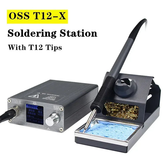 OSS T12-X Soldering Station Electronic Welding Iron LED Digital Display BGA Rework Station with Soldering Tips Welding Tools Professional Repair Tools