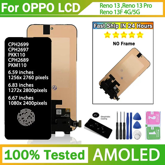 Reno 13 Pro CPH2697 Display Screen For Oppo Reno13 CPH2689 LCD Display+Touch Screen Digitizer Reno13 F CPH2701 Display Oppo phone repair parts Realme phone repair parts