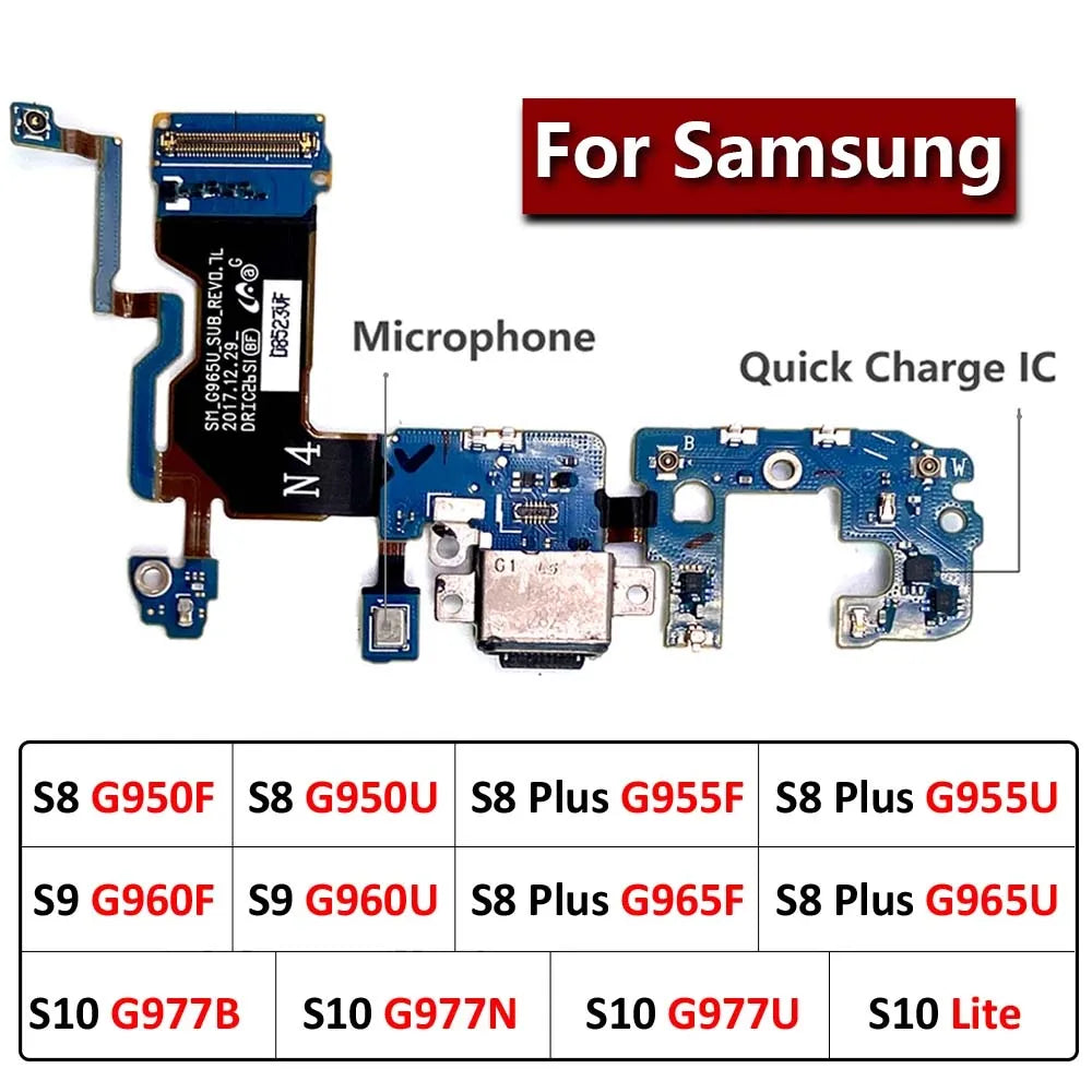 For Samsung S8 S9 Plus S10 Lite 5G G950F G955F G965F USB Charging Dock Connector Flex Cable Microphone Board Samsung phone repair parts