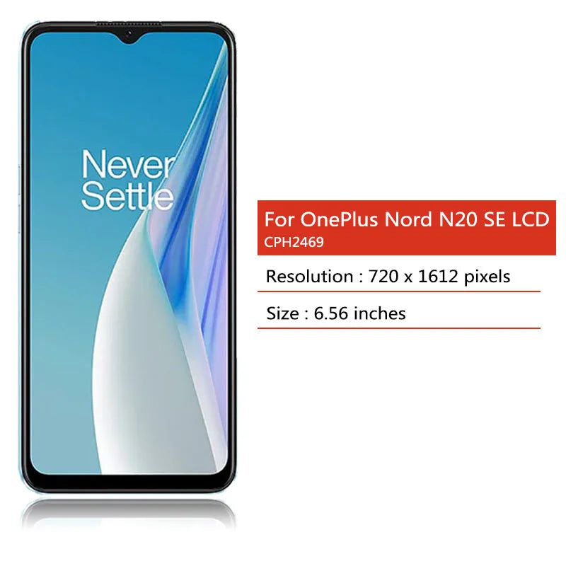 CPH2469 Display Screen With Frame For OnePlus Nord N20 SE N20SE LCD Screen Display Frame+Touch Panel Digitizer Replacement Parts  OnePlus phone repair parts