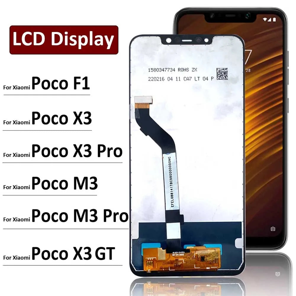 For Xiaomi Poco F1 M3 X3 Pro X3 GT LCD Display Pocophone F1 LCD Display Touch Screen Digitizer Assembly  Xiaomi  Xiao mi phone repair parts