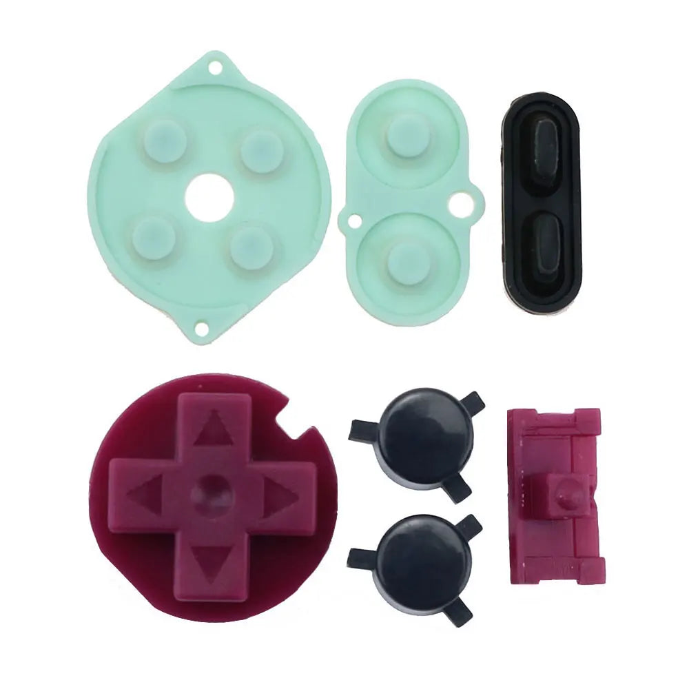 1Set For Gameboy Color GBC Silicone Rubber Conductive Button & Colorful Plastic D Pads A B Power ON OFF Buttons Keypads Game console repair parts