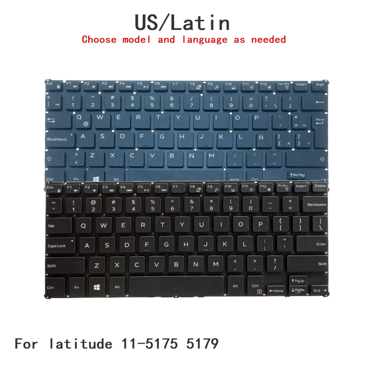 New US Latin Language  Backlit Keyboard For Dell latitude 11-5175 5179 Notebook PC Replacement Keyboard 07YFWM NSK-LUBBW 1EDell laptop repair parts