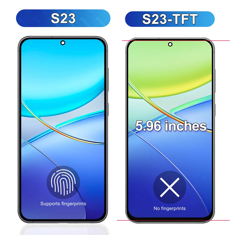 TFT S23 Screen Assembly for Samsung Galaxy S23 S911B S911B/DS Lcd Display Digital Touch Screen with Frame Replacement Samsung phone repair parts
