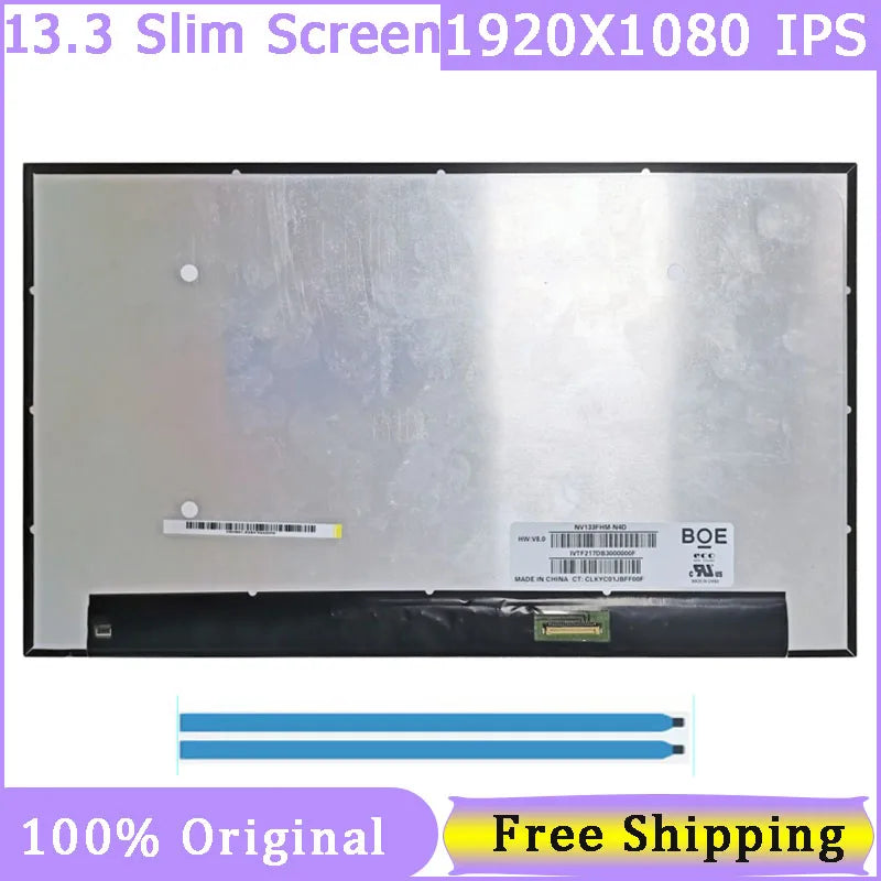 13.3" Slim 30 Pin Laptop Screen NV133FHM-N4D NV133FHM-N68 NV133FHM-N4T 1920×1080 FHD IPS Display Matrix Panel