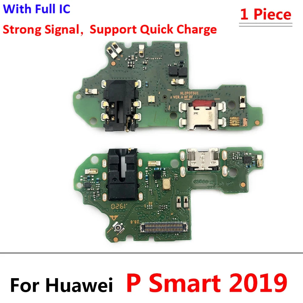 New For Huawei P Smart Plus 2018 2019 2021 USB Micro Charger Charging Port Dock Connector Microphone Board Flex Cable Huawei phone repair parts