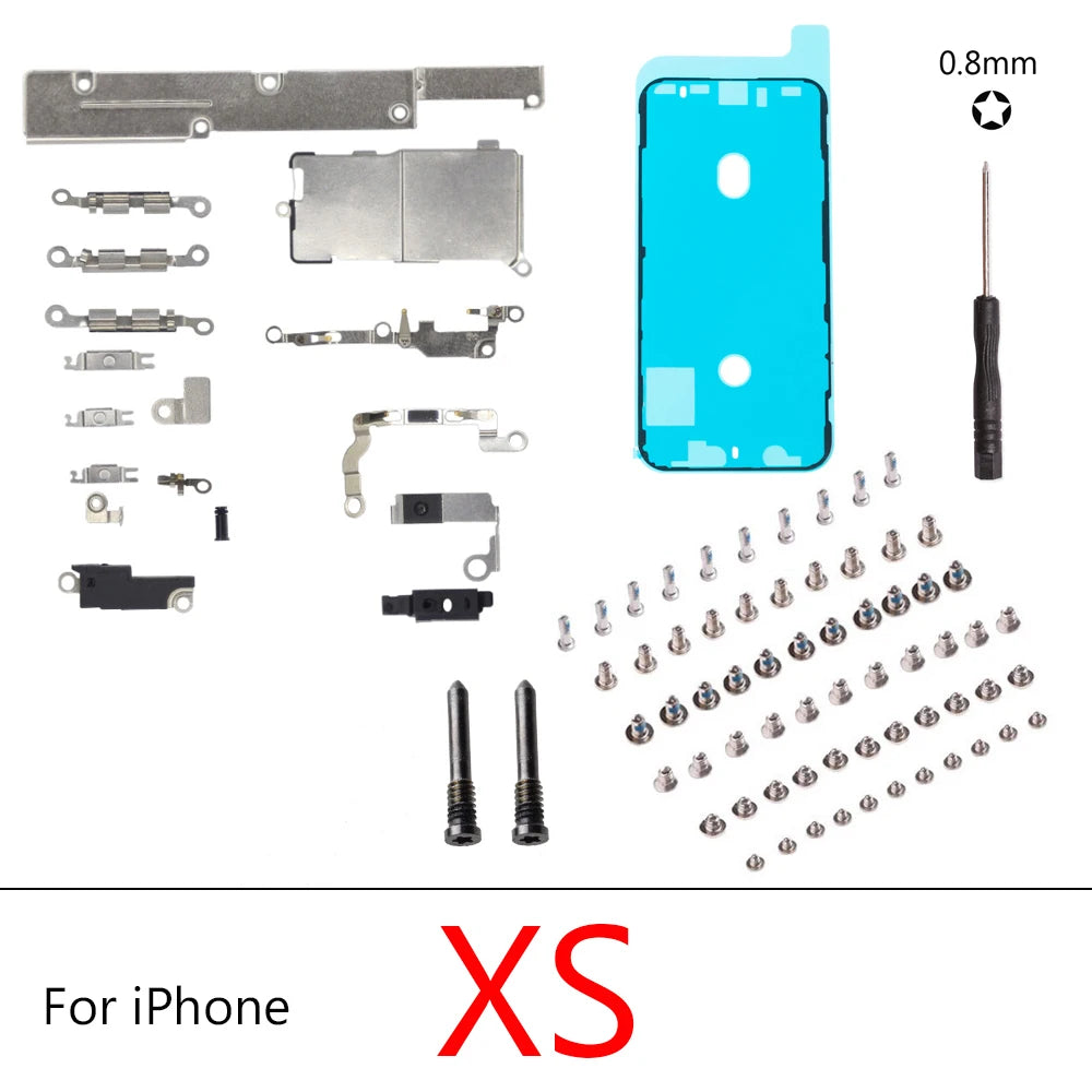 1set Full screw+Inner Accessories For iPhone X XS XR XS MAX 7G 8G 8 Plus PlusInside Small Metal Parts Holder Bracket Shield Plat iPhone phone repair parts