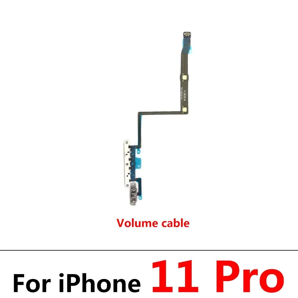 New For iPhone 11 11Pro 12 Pro 12Pro Max Mini Power Volume Buttons Key Switch Flex Cable With Metal Material Replacement Parts iPhone phone repair parts