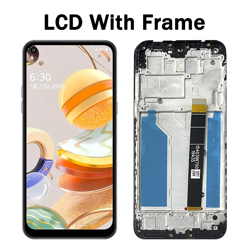 6.53'' IPS LCD For LG K61/Q61 LM-Q630EAW LM-Q630N LCD Display Touch Screen Digitizer Assembly With Frame Replacement Parts LG phone repair parts