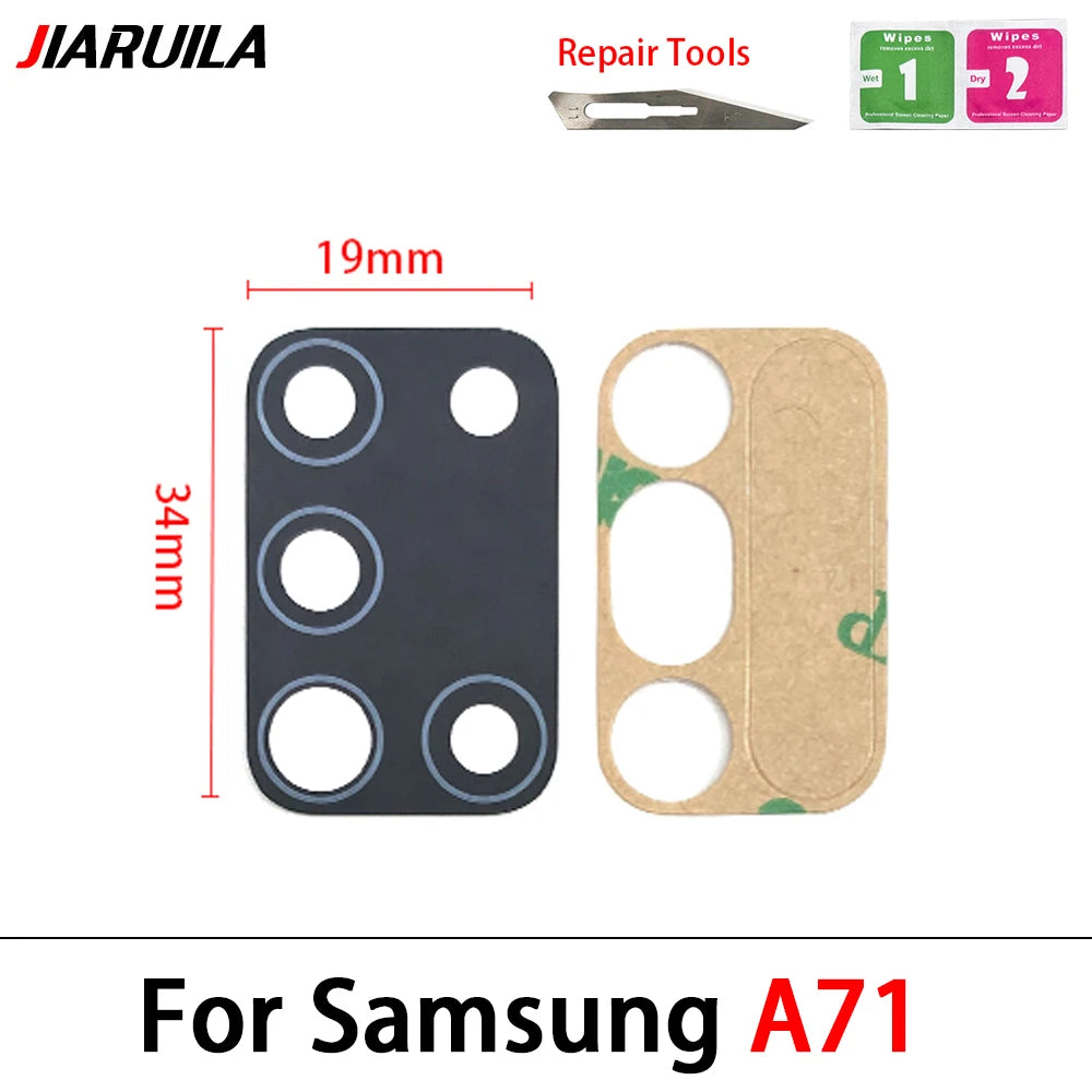 100Pcs/Lot, For Samsung A10 A20 A30 A50 A70 A10s A20s A30S A50S A21s A01 A11 A12 A21 A31 A51 A71 Rear Back Camera Glass Lens Samsung phone repair parts