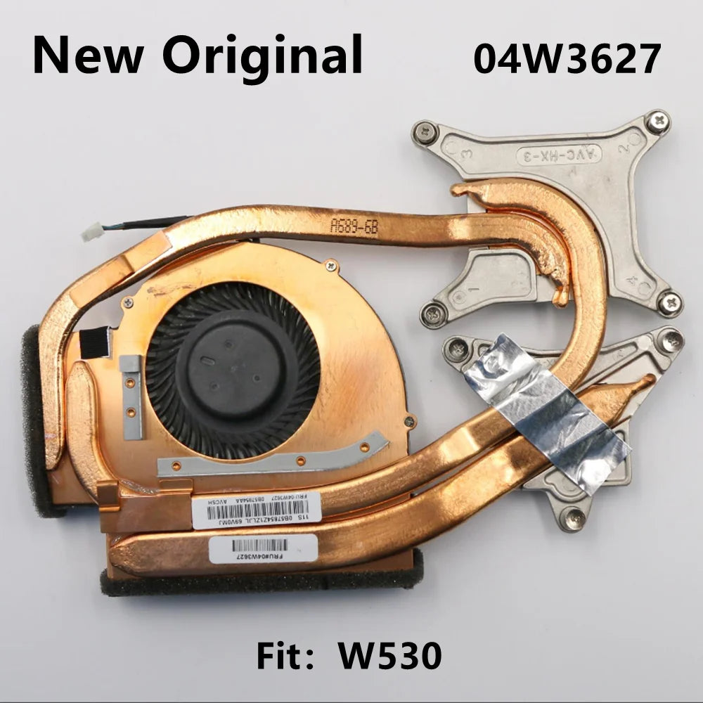 New Original For Laptop Lenovo Thinkpad W530 CPU Cooling Fan Heatsink Cooler Radiator FRU PN:04W3626 04W3627 Lenovo laptop repair parts