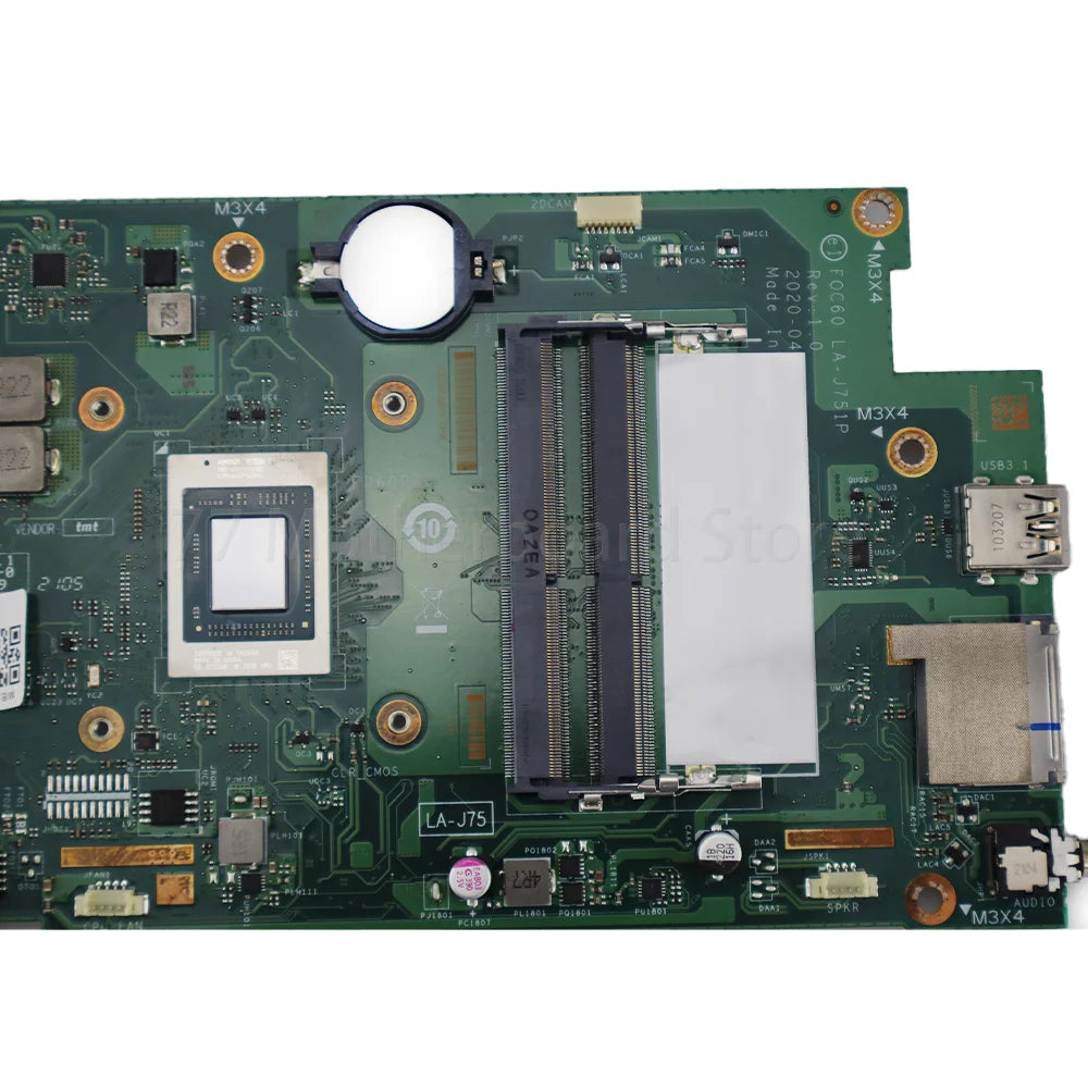 Laptop Motherboard For Lenovo ideacentre AIO 3-24ARE05 LA-J751P With CPU R3-4300U R5-4500U R7-4800U  UMA 5B20U54082 5B20U54084 Lenovo laptop repair parts