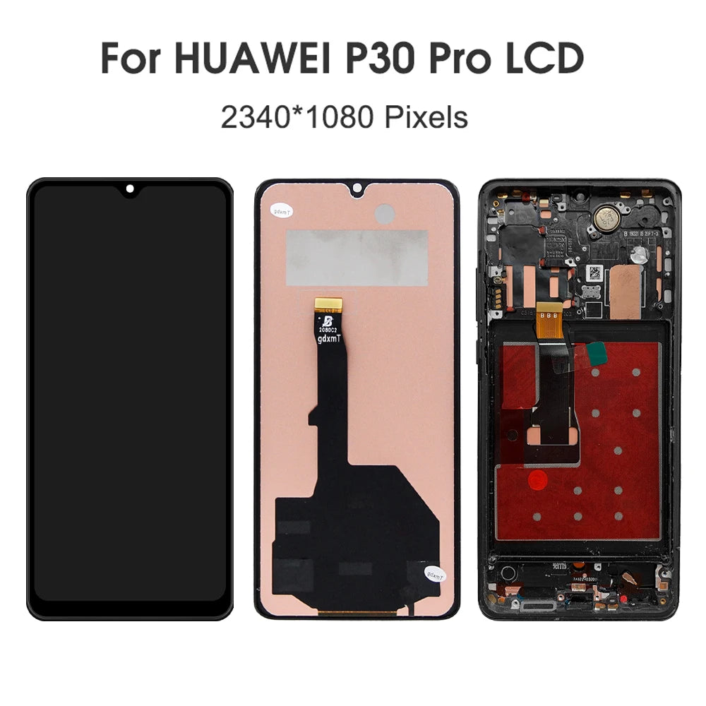 P30 Pro Screen Replacement, for Huawei P30 Pro VOG-L29 VOG-L09 Lcd Display Digital Touch Screen With Frame Assembly HUAWEI phone repair parts