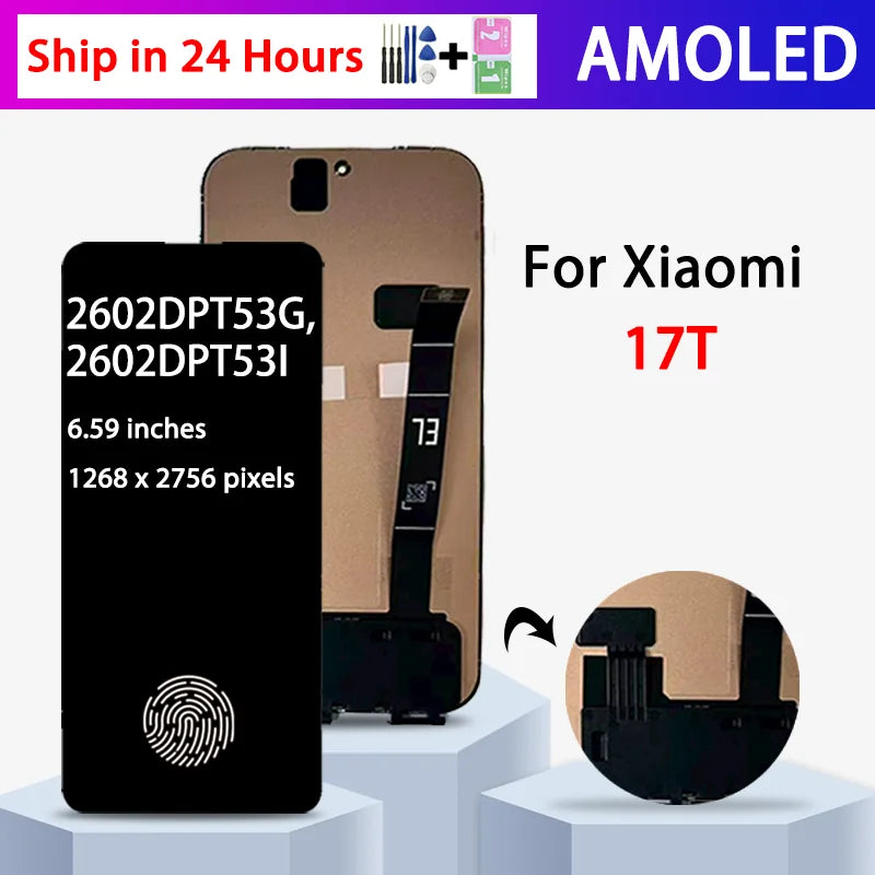 6.59”AMOLED 120Hz For Xiaomi Mi 17T LCD Display Touch Digitizer Assembly 2602DPT53G, 2602DPT53I Display Replacement Xiaomi phone repair parts