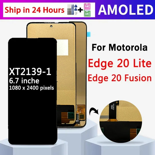 6.7"Tested For Motorola Edge 20 Lite 20Lite XT2139-1 LCD Display Touch Screen Digitizer For Motorola Edge 20 Fusion Lcd Frame Motorola phone repair parts