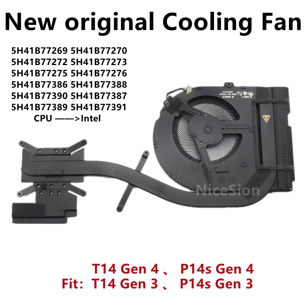 New Original For Laptop Lenovo ThinkPad T14 P14s Gen3/4 CPU Cooling Fan Heatsink Cooler FRU PN:5H41B77269 5H41B77270/2/3/5/6 Lenovo laptop repair parts