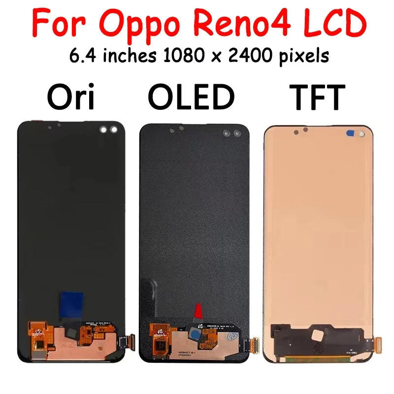 100% Test For Oppo A93 4G CPH2121 LCD Display Digital Touch Screen Assembly For Reno 4 4F Reno 4 Lite F17 Pro LCD Oppo phone repair parts Realme phone repair parts