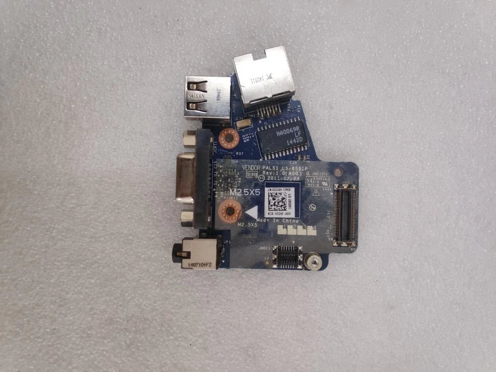 Audio LAN USB Jack Board for Dell Latitude E6420 Laptop USB Charging VGA Network Card RJ45 Audio Board PAL50 LS-6591P LS-6592P Dell laptop repair parts