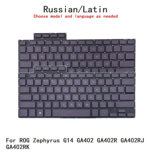 New Russian Latin Language  RGB Keyboard For ASUS ROG Zephyrus G14 GA402 GA402R GA402RJ GA402RK Notebook PC Replacement Keyboard ASUS laptop repair parts