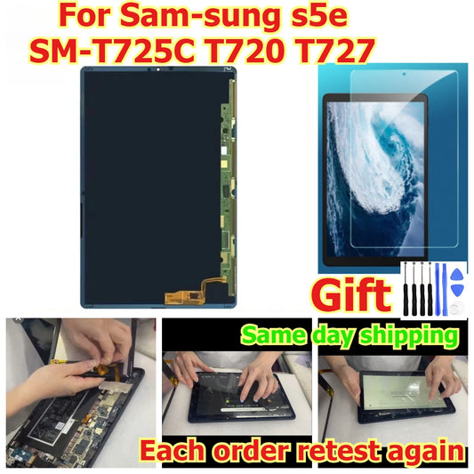100% tested Tab touch lcd display screen panel for Samsung SM-T725C s5e T720 T727 digitizer glass assembly Samsung tablet repair parts