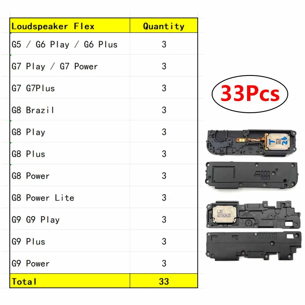 22Pcs, Buzzer Ringer Loud Speaker Loudspeaker Flex Cable For Motorola Moto G5 G6 G7 G8 G9 Play Plus Power Lite Motorola phone repair parts