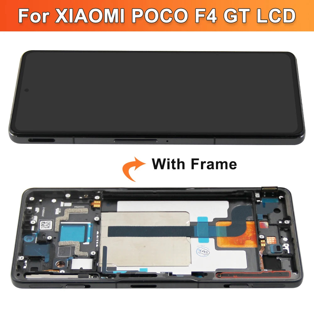 Poco F4 GT Display Screen Replacement, for Xiaomi Poco F4 GT 21121210G Lcd Display Touch Screen with Frame Digitizer Assembly Xiaomi phone repair parts
