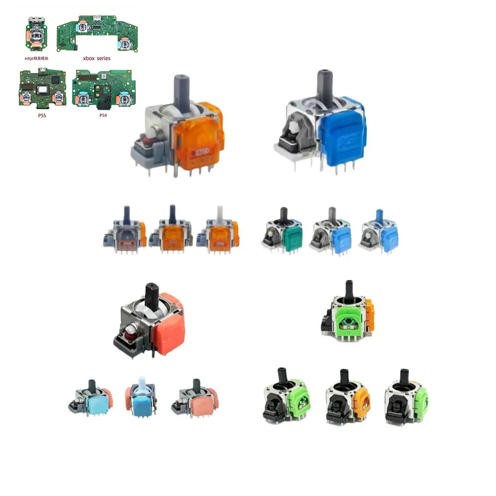 10PCS GINFULL RS13 DS13 TMR Joystick for PS5/PS4/Xbox K-Silver JS13 Pro+ 3D Analog Stick Rocker TMR Electromagnetic Joystick Game console repair parts