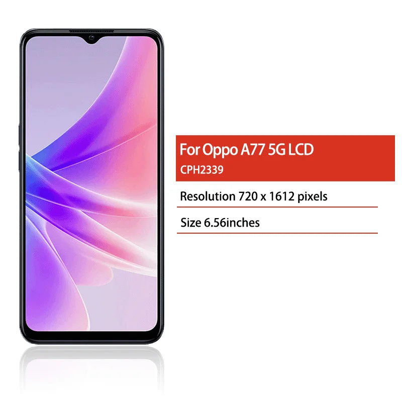6.56"IPS LCD For Oppo A77 5G LCD Display With Frame Touch Screen Panel Digitizer For OPPO A77 5G Screen CPH2339 Display Oppo phone repair parts Realme phone repair parts