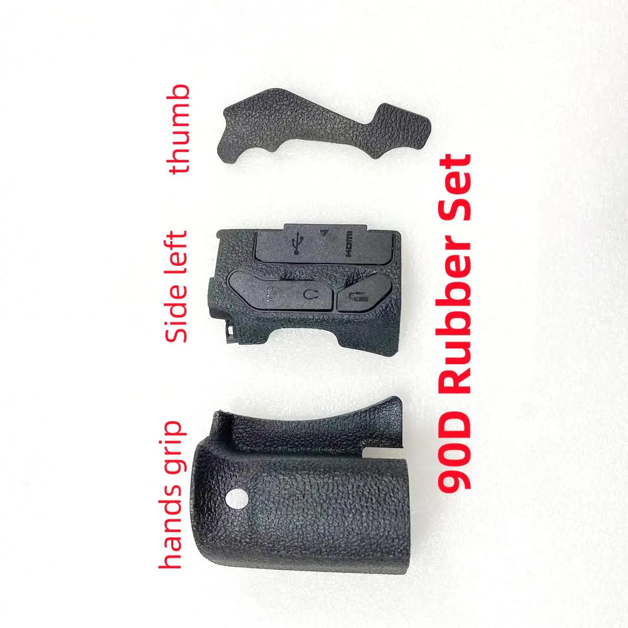 New Camera Body Rubber for Canon EOS 90D 90d Hands Grip Side Left Cover Thumb Rubber Replacement Repair Parts Digital Camera repair parts