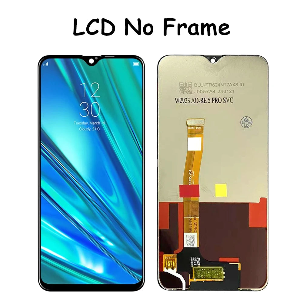 6.4"IPS LCD For Oppo Realme 5 Pro RMX1971 RMX1973 LCD Display Touch Screen Digitizer Assembly For Realme 5Pro Display Frame Realme phone repair parts  Oppo phone repair parts