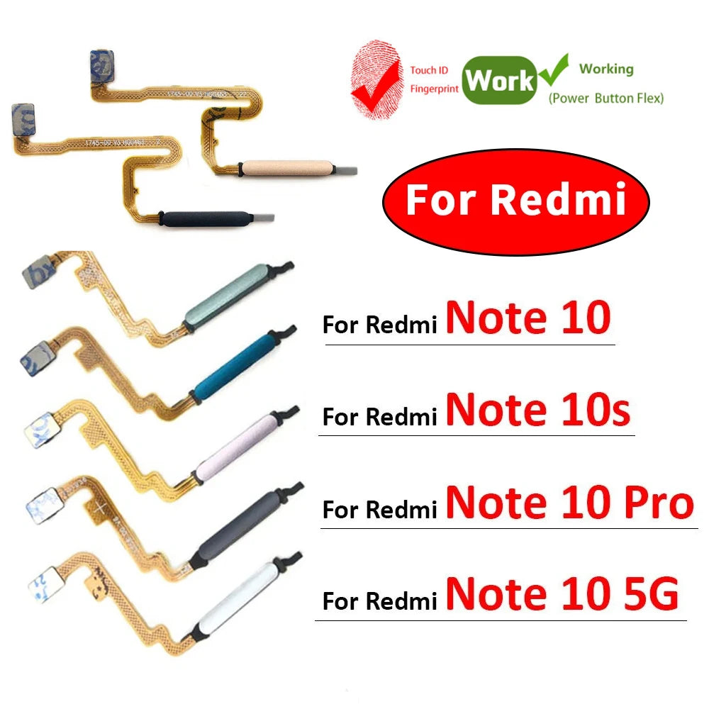 Fingerprint Scanner For Xiaomi Redmi Note 10 10s Pro 4G 5G Home Button Fingerprint Menu Return Key Sensor Flex Cable  Xiaomi  Xiao mi phone repair parts