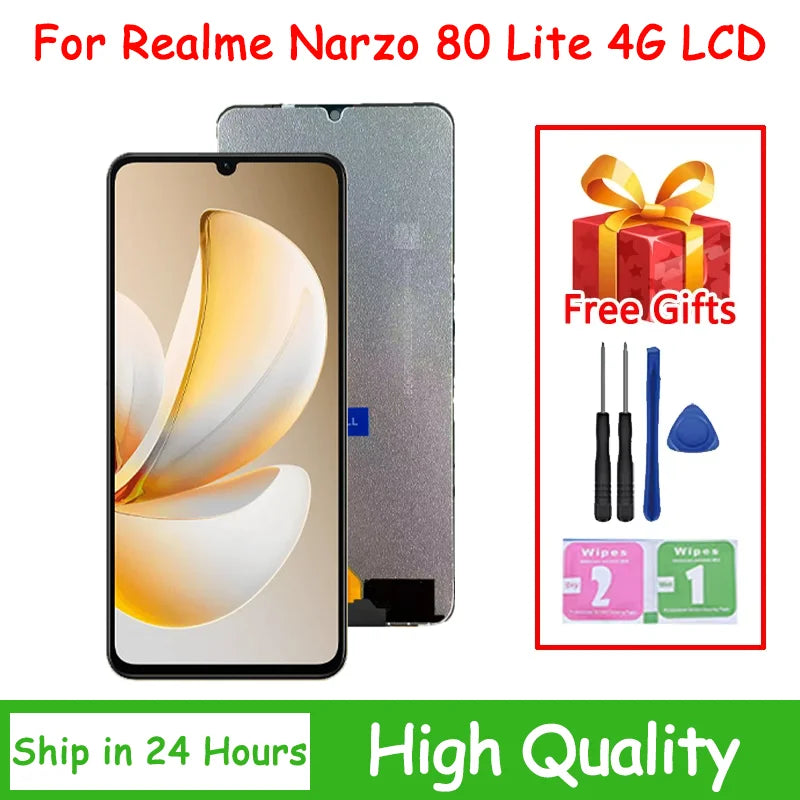 6.74" AAA Quality For Realme Narzo 80 Lite 4G LCD Display Touch Screen Digitizer For Realme Narzo 80Lite 4G LCD Replacement Oppo phone repair parts Realme phone repair parts