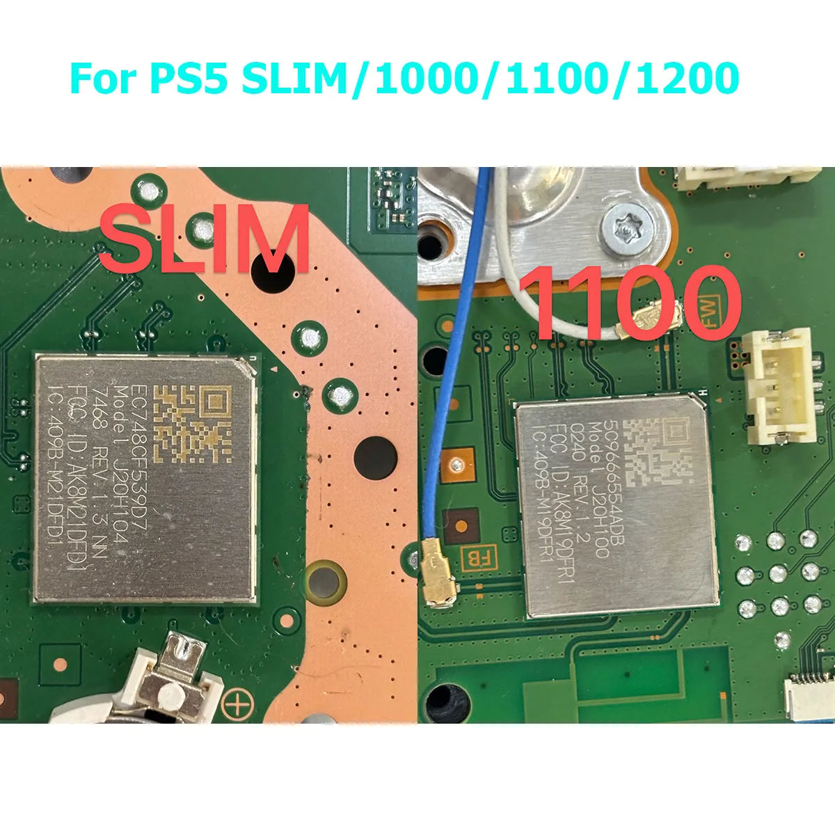 1-2PCS For PS5 Slim 1200 J20H104 Wireless Bluetooth-compatible Module Wifi PCB Board Chip For PS5 1000/1100 J20H100 Motherboard Game console repair parts