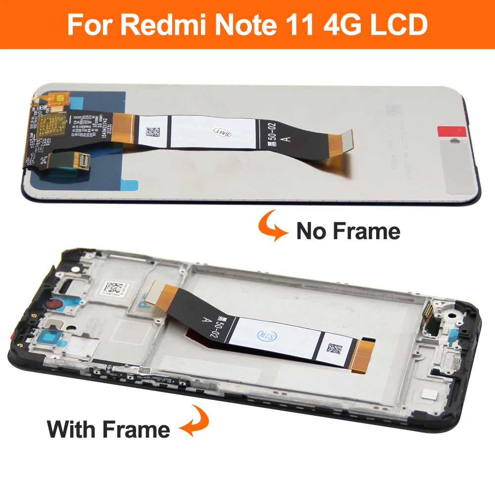 6.5" Screen for Xiaomi Redmi Note 11 4G 21121119SC Lcd Display Digital Touch Screen with Frame for Redmi Note 11 4G Replacement Xiaomi phone repair parts