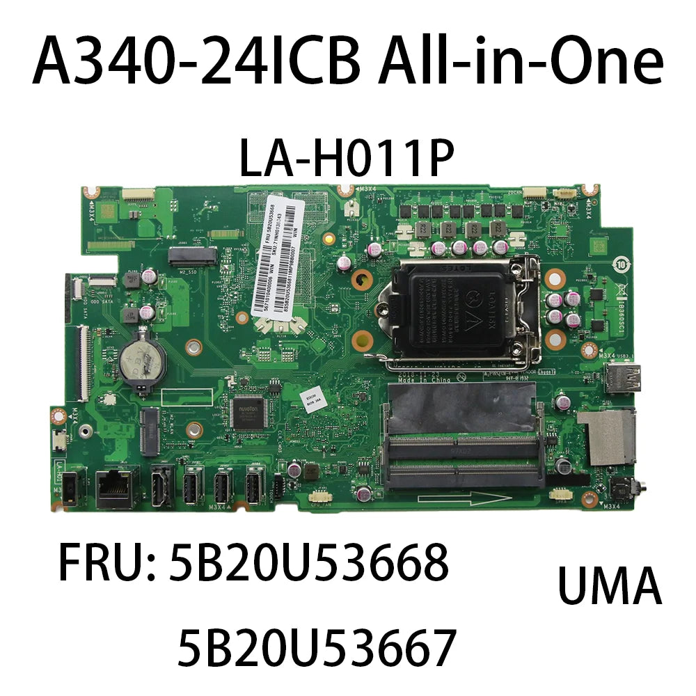 Laptop Motherboard For Lenovo A340-24ICB All-in-One LA-H011P With Motherboard FRU:5B20U53668 5B20U53667 01LM717 UMA Lenovo laptop repair parts