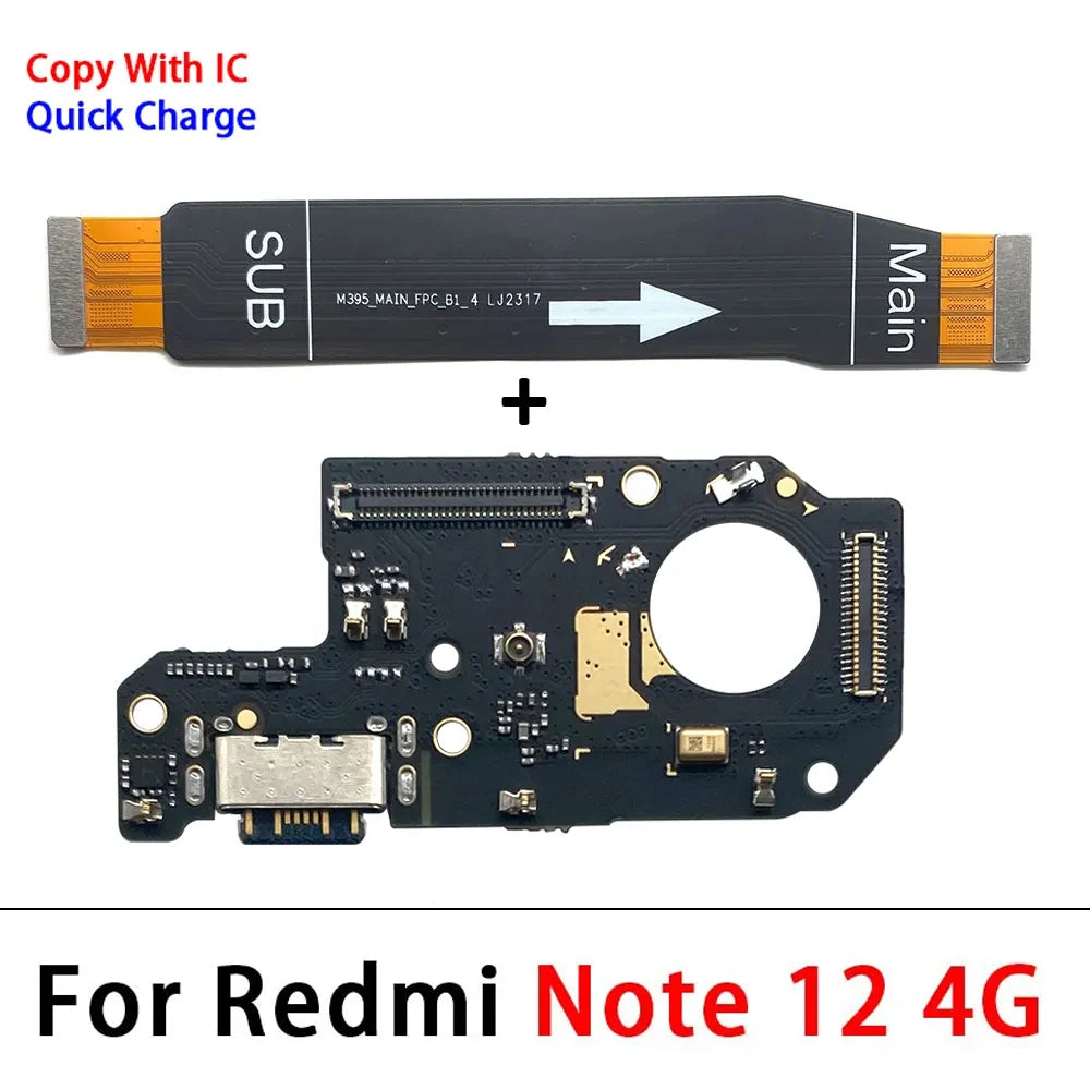 For Xiaomi Redmi Note 7 8 8T 9 9s 10 10s 11 12 Pro Plus 4G 5G USB Charger Charging Dock Port Connector Main Mainboard Flex Cable  Xiaomi  Xiao mi phone repair parts