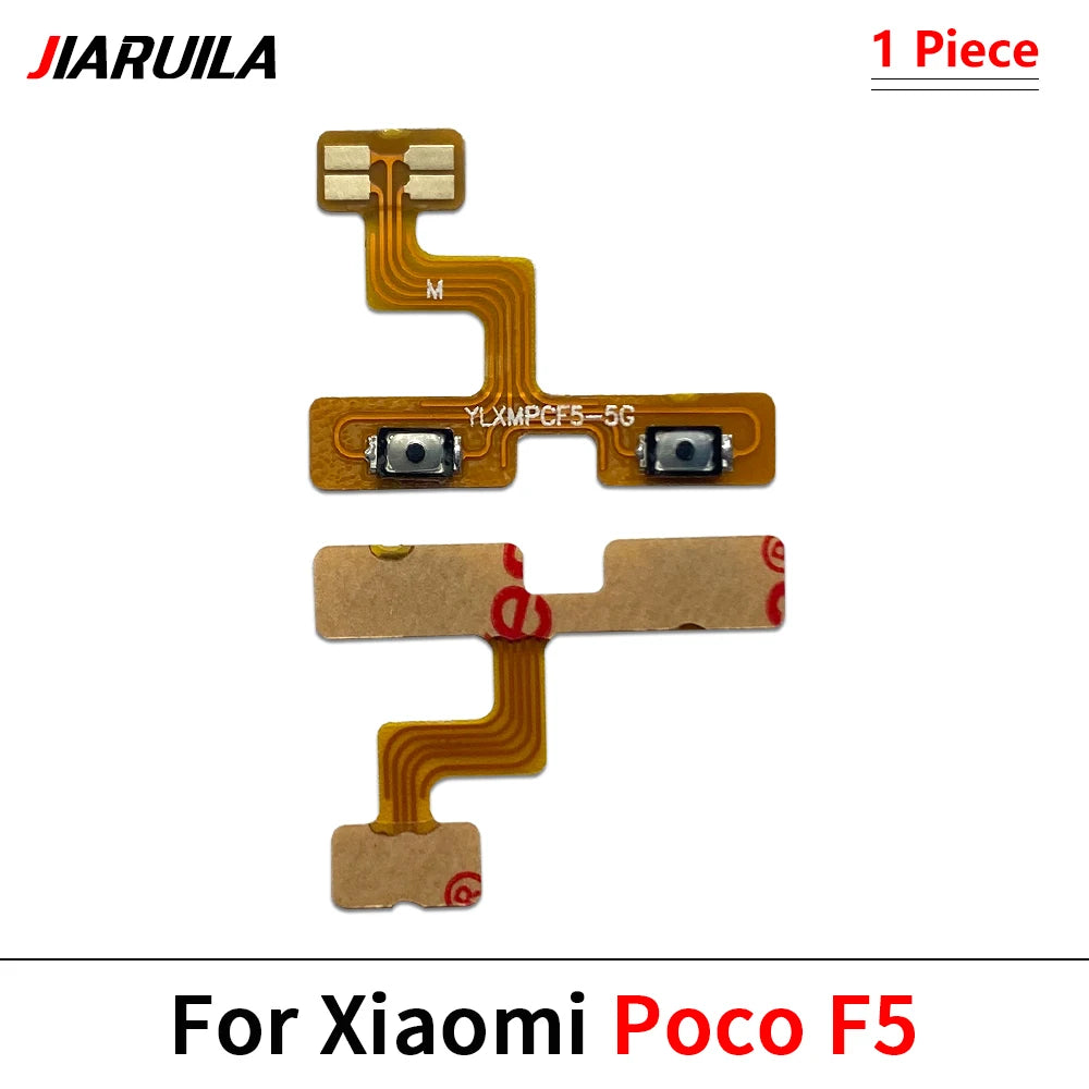 10Pcs, Power On Off Volume Side Button Key Flex Cable For Xiaomi Poco F4 F5 M3 M4 X3 X4 X5 X6 Pro 4G 5G GT Xiaomi  Xiao mi phone repair parts