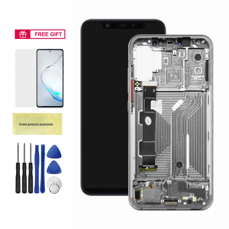 Super AMOLED Mi 8 Screen Replacement, for Xiaomi Mi 8 LCD Display Digital Touch Screen with Frame Assembly for Mi8 M1803E1A Xiaomi phone repair parts
