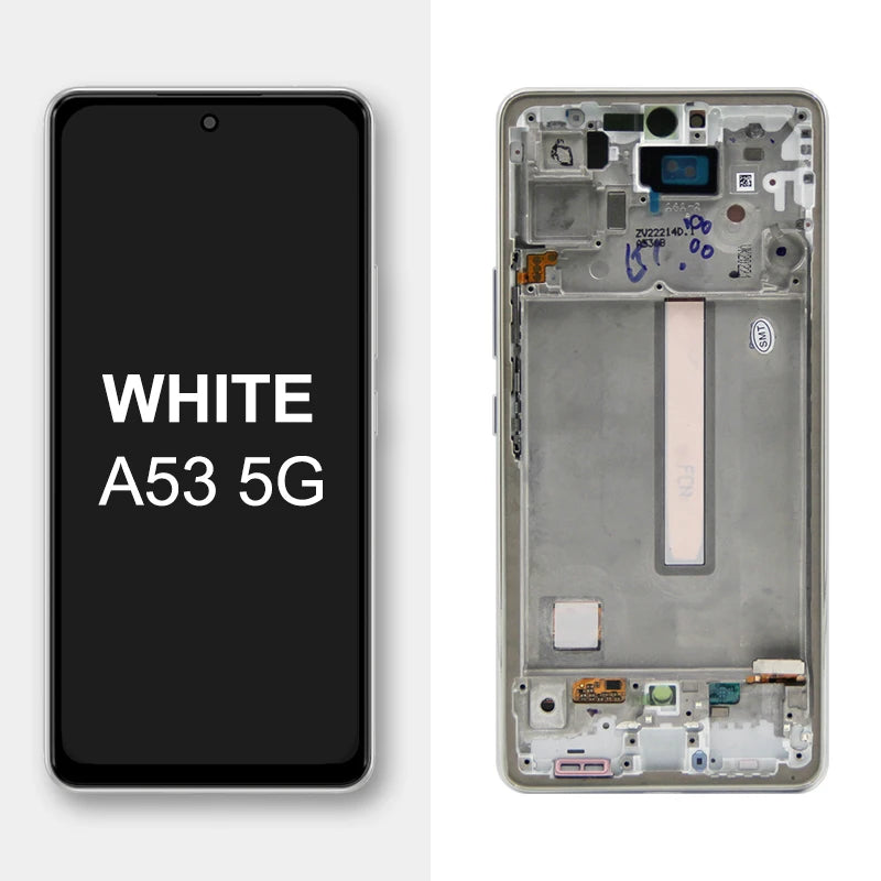 Super AMOLED A53 5G Display Screen with frame, for Samsung Galaxy A53 5G A536 A536B A536U Lcd Display Touch Screen Replacement Samsung phone repair parts