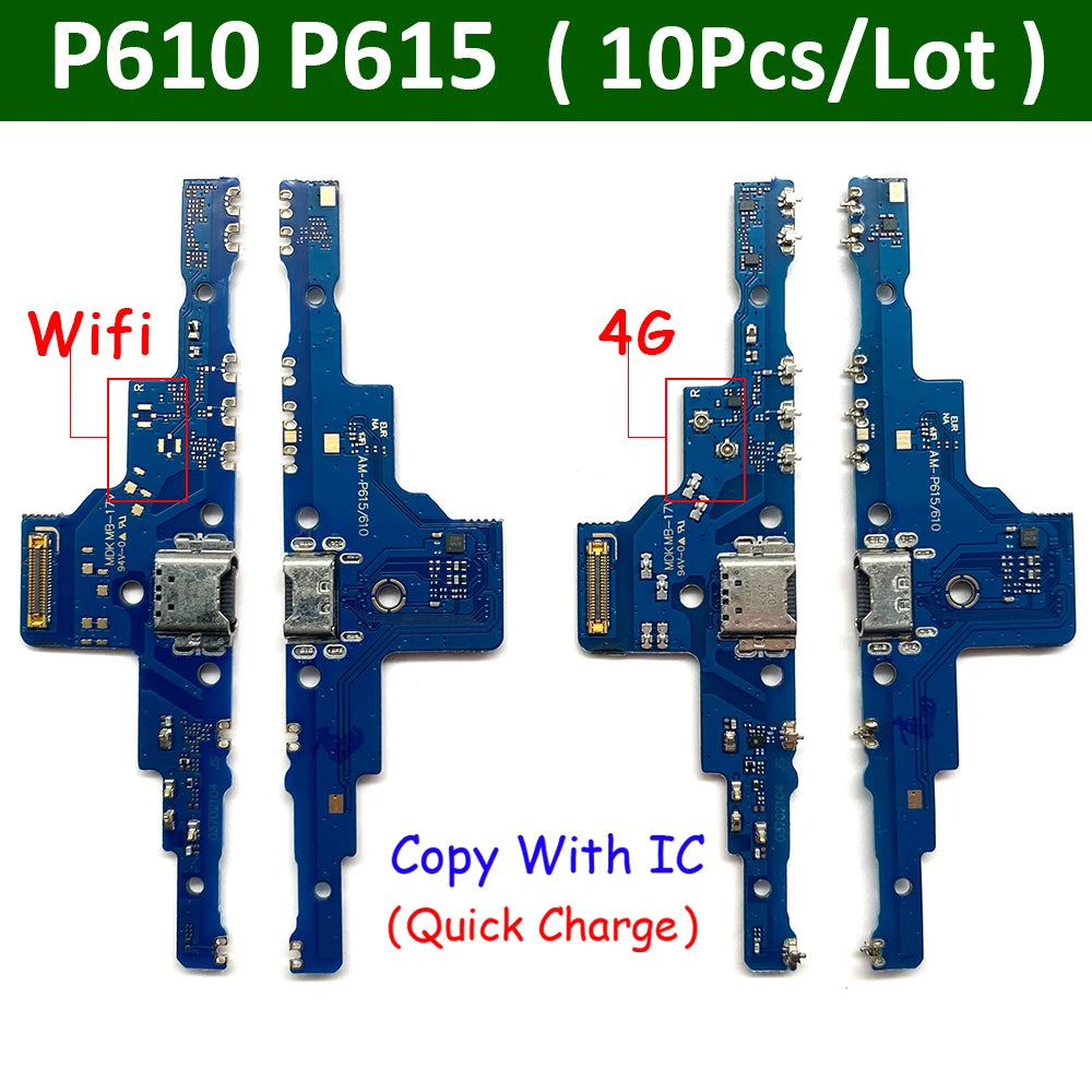 10Pcs, New For Samsung Tab S6 Lite P610 P615  USB Micro Charger Charging Port Dock Connector Microphone Board Flex Cable Samsung phone repair parts