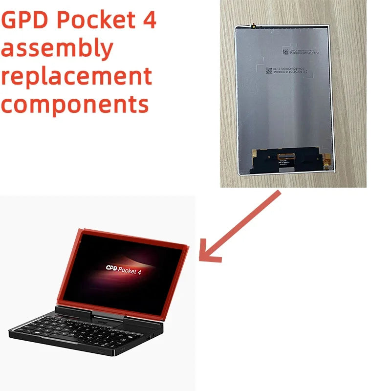 Original New For GPD  Pocket4 LCD Display With Touch Screen Digitizer Assembly For GPD  Pocket4 Screen Accessories Replacement Game console repair parts