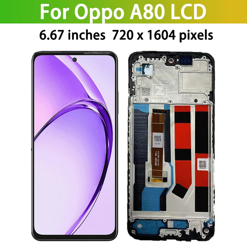 6.67" High Quality For Oppo A80 LCD Display Screen Touch Panel Digitizer Assembly CPH2639 Display With Frame Oppo phone repair parts Realme phone repair parts