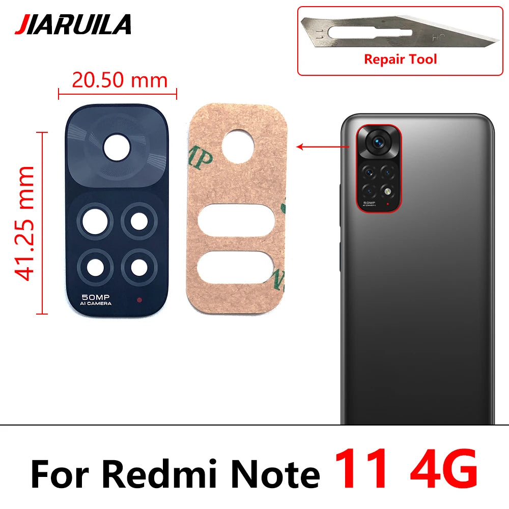 Rear Back Camera Glass Lens For Xiaomi Redmi Note 11 11E 11s 11T 11 Pro Plus 5G With Adhesive Sticker  Xiaomi  Xiao mi phone repair parts